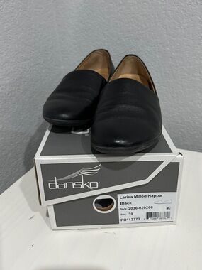 Dansko Black Larisa Milled Nappa Loafers